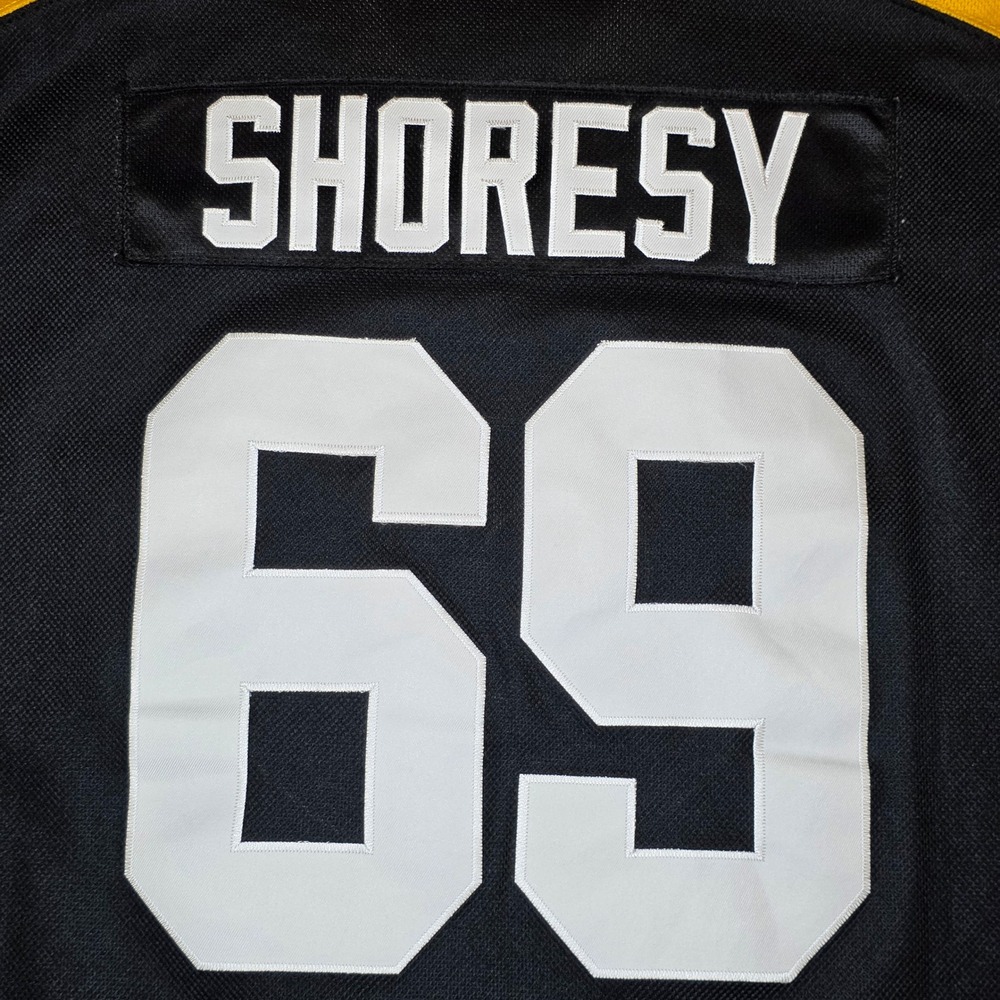 Letterkenny Shamrocks Shoresy Hockey Jersey Black Yellow #69 | Mens Size L - Picture 7 of 8